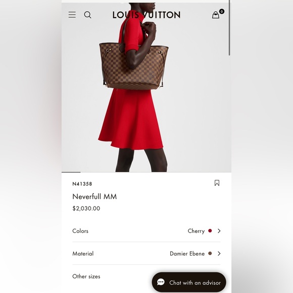 Louis Vuitton Damier Ebene Neverfull MM Authentic - Picture 6 of 8